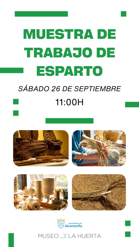 Cartel actividad muestra esparto Museo de la Huerta