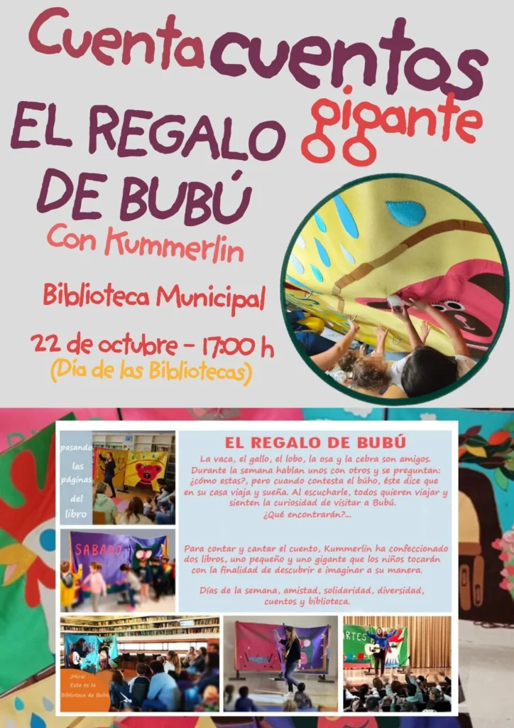 Cartel Cuenta Cuentos Gigante El regalo de Bubú