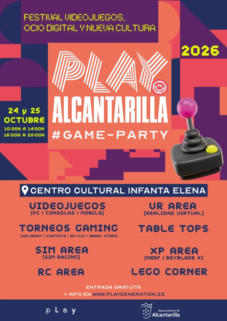 Cartel Play Game Party Octubre Joven 2026