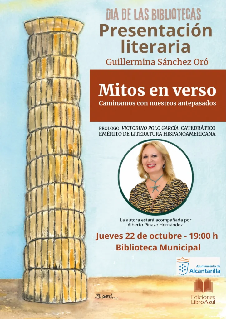 Cartel presentación libro Mitos en verso