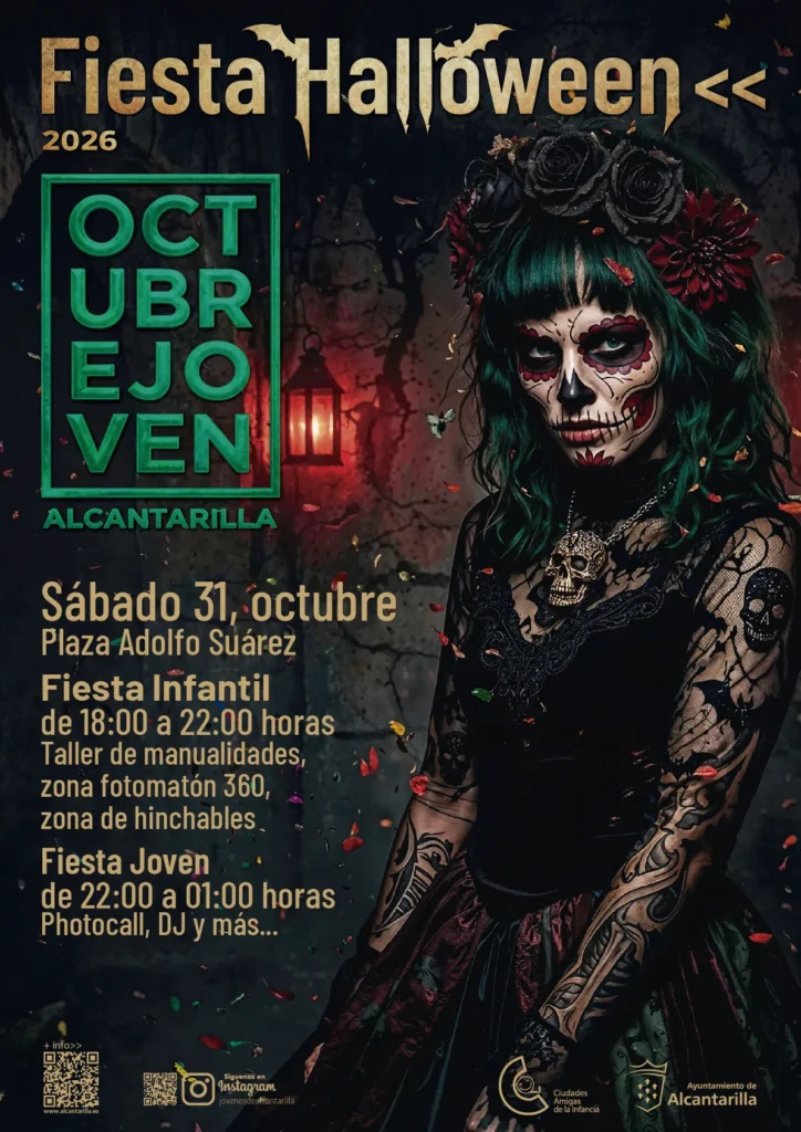 Cartel Fiesta Halloween Octubre Joven 2026
